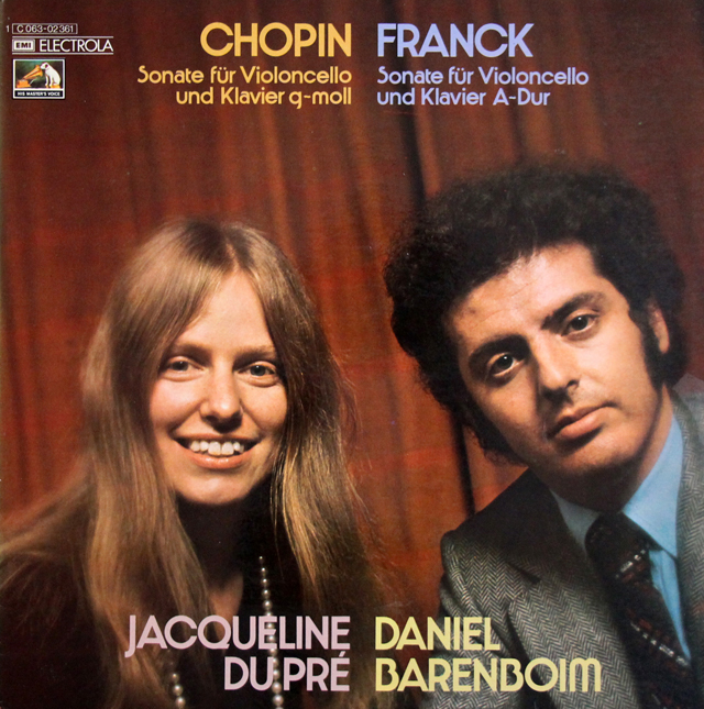 デュ・プレ、バレンボイムのショパン、フランク/チェロソナタ集　独EMI　3736　LP レコード