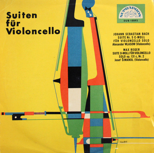 ヴラショフ、シマンドルのバッハ、レーガー/チェロ組曲集　チェコスロヴァキアSUPRAPHON　3737　LP レコード