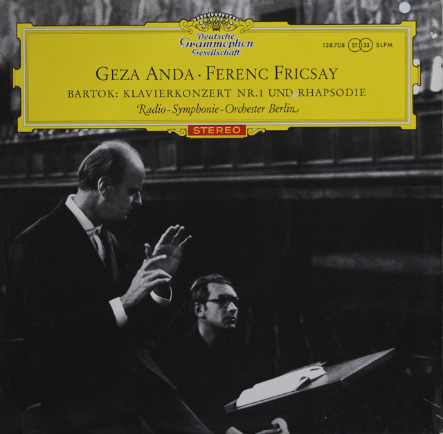 【白レーベル】　アンダ＆フリッチャイのバルトーク/ピアノ協奏曲第1番ほか　独DGG　3737　LP レコード