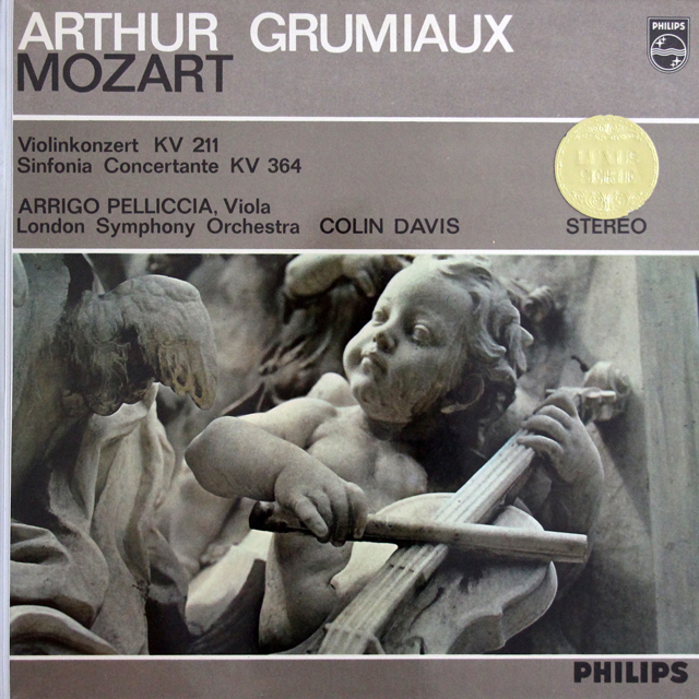 グリュミオー、デイヴィスのモーツァルト/ヴァイオリン協奏曲第2番ほか　蘭PHILIPS　3737　LP レコード