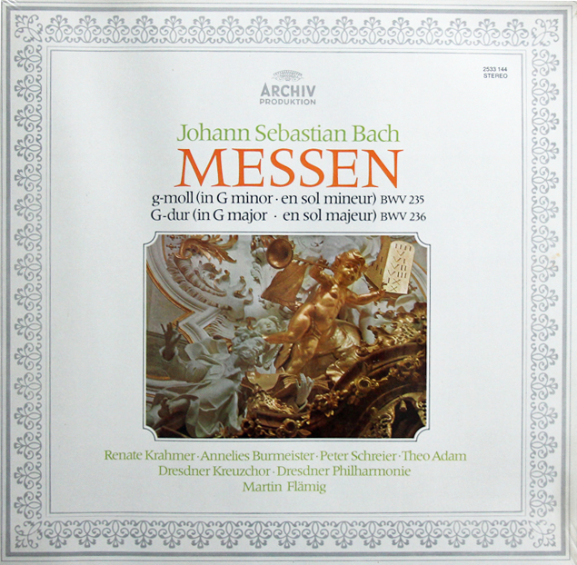 【未開封】　フレーミヒのバッハ/ミサ曲ト短調 BWV235、ト長調 BWV236 　独ARCHIV　3738　LP レコード