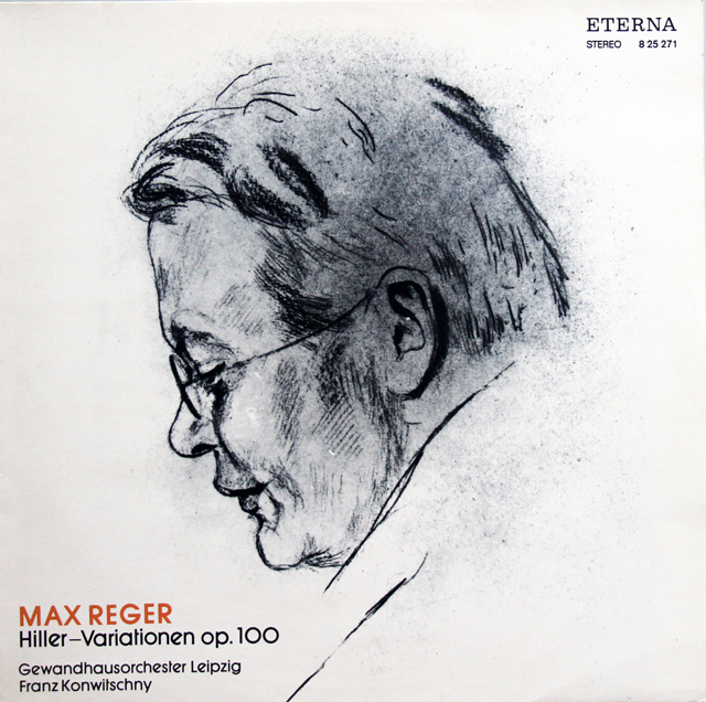 コンヴィチュニーのレーガー/ヒラーの主題による変奏曲とフーガ　独ETERNA　3738　LP レコード