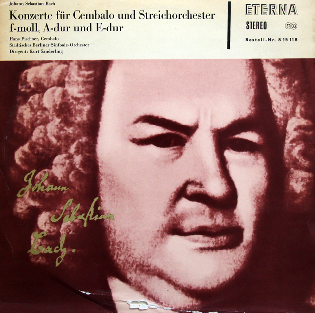 【テストレーベル】　ピシュナー、ザンデルリンクのバッハ/チェンバロ協奏曲集　独ETERNA　3739　LP レコード