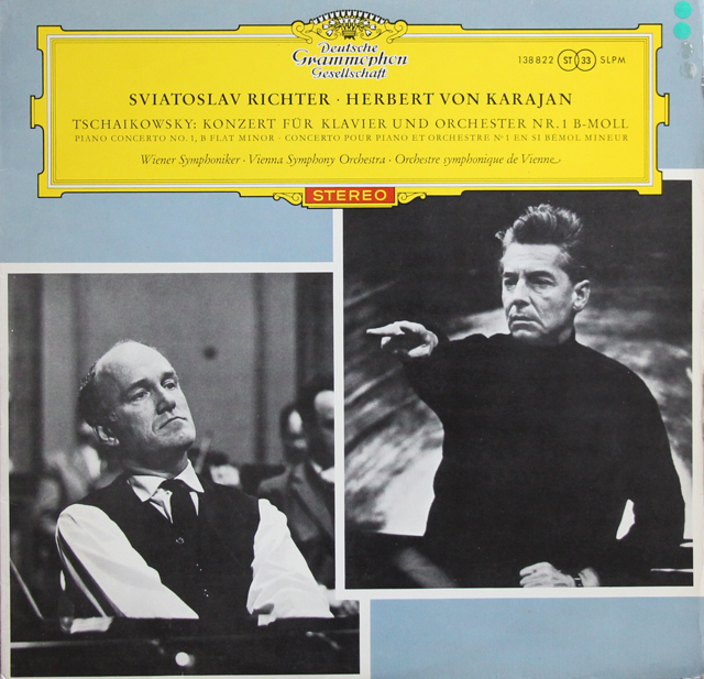 【赤ステレオ】　リヒテル、カラヤンのチャイコフスキー/ピアノ協奏曲第1番　独DGG　3739　LP レコード
