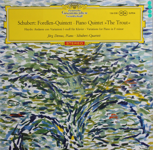 【赤ステレオ、独最初期盤】　デームスらのシューベルト/ピアノ五重奏曲「鱒」ほか　独DGG　3739　LP レコード