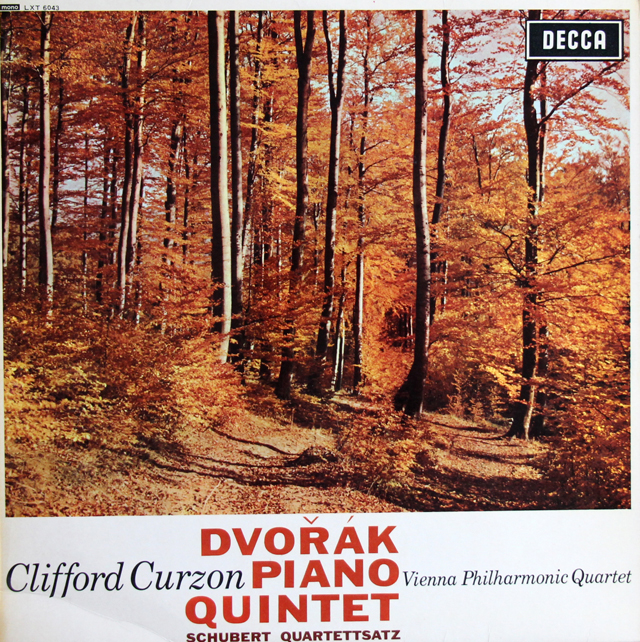 【モノラル】　カーゾン&ウィーンフィル四重奏団のドヴォルザーク/ピアノ五重奏曲ほか　英DECCA　3740　LP レコード