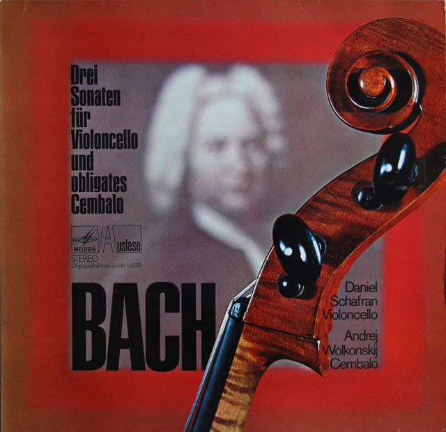 シャフラン、ヴォルコンスキーのバッハ/3つのチェロソナタ　独MELODIA/Auslese　3740　LP レコード