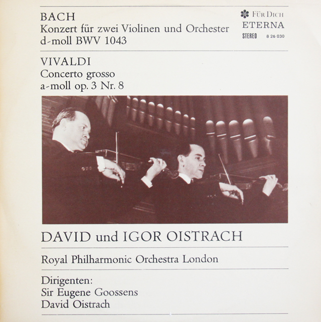 【テストプレス】　オイストラフ父子、コンヴィチュニーのバッハ、ヴィヴァルディ/2つのヴァイオリンのための協奏曲集　独ETERNA　3741　LP レコード