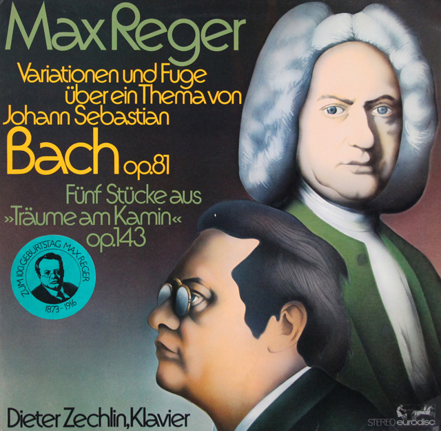 ツェヒリンのレーガー/J.S.バッハの主題による変奏曲とフーガ ほか　独eurodisc　3741　LP レコード