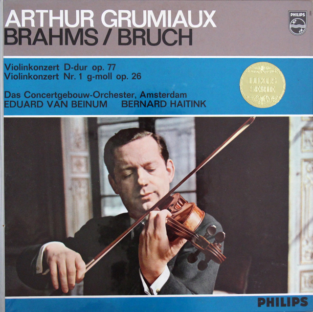 【モノラル】グリュミオー＆ベイヌム、ハイティンクのブラームス/ヴァイオリン協奏曲 ほか　蘭PHILIPS　3743　LP レコード