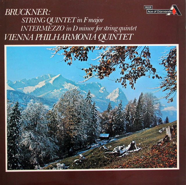 ウィーンフィル五重奏団のブルックナー/弦楽五重奏曲ほか　英DECCA　3743　LP レコード