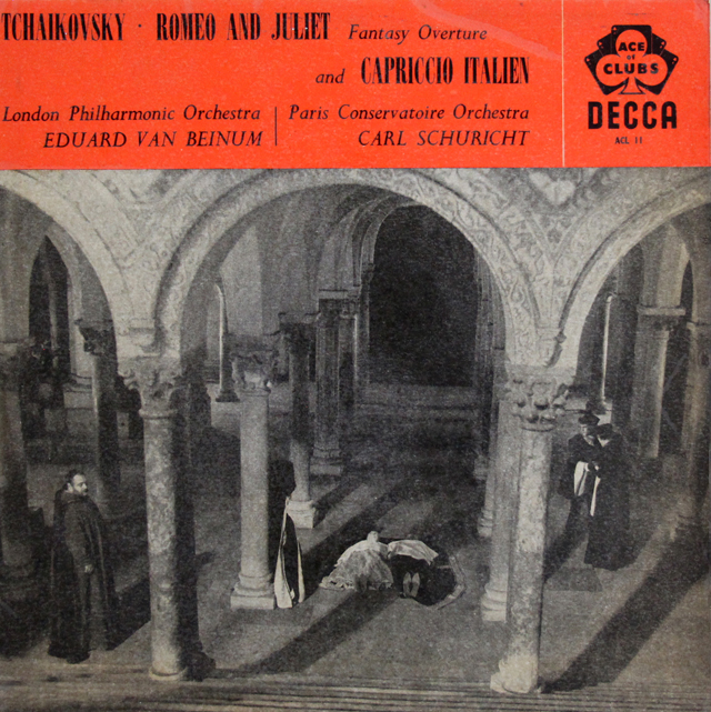 【モノラル】　ベイヌム、シューリヒトのチャイコフスキー/ロメオとジュリエット 序曲幻想曲、イタリア奇想曲　英Ace of Clubs（DECCA）　3743　LP レコード