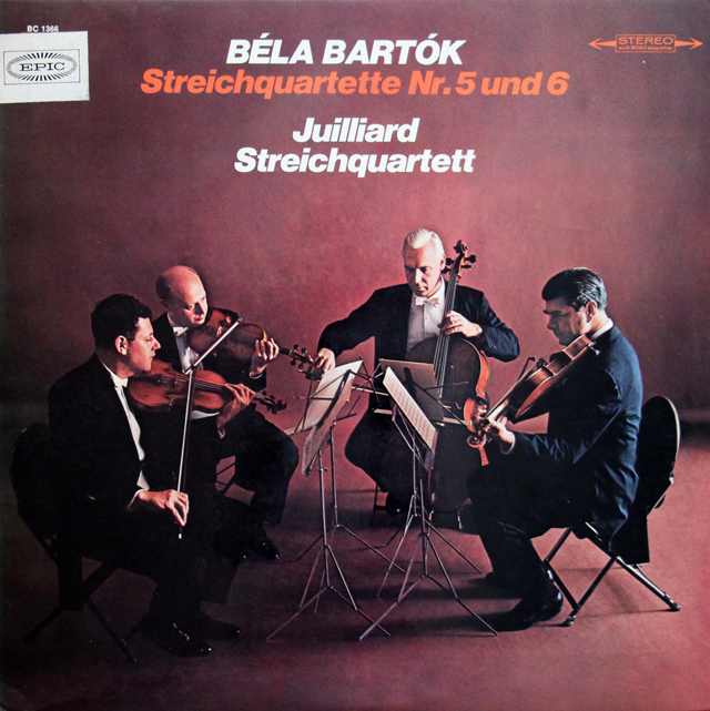 ジュリアード四重奏団のバルトーク/弦楽四重奏曲第5、6番　独EPIC　3744　LP レコード