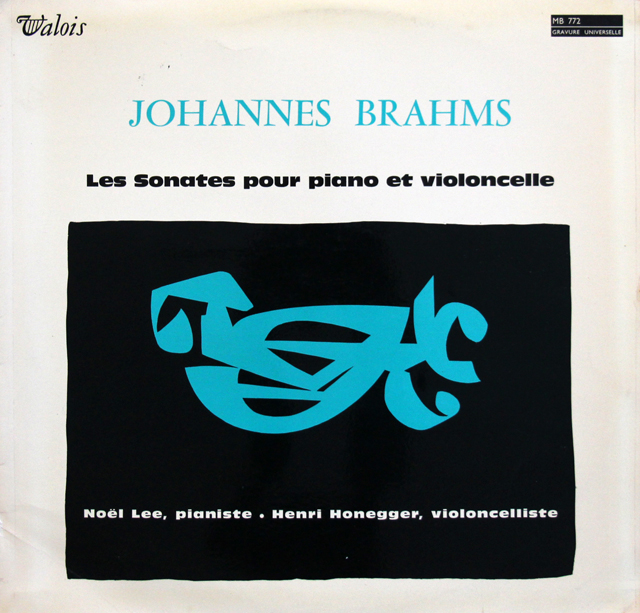アンリ・オネゲルのブラームス/チェロソナタ第1、2番　仏VALOIS　3744　LP レコード