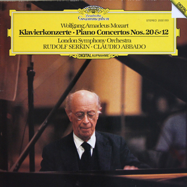 ゼルキン、アバドのモーツァルト/ピアノ協奏曲第20、12番　独DGG　3744　LP レコード