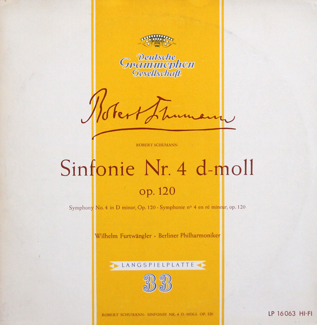 【10インチ盤】　フルトヴェングラーのシューマン/交響曲第4番　独DGG　3744　LP レコード
