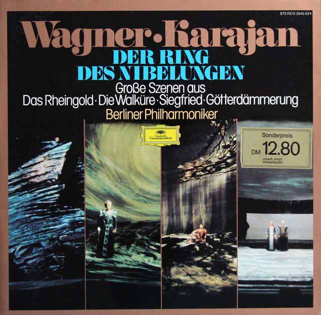 カラヤンのワーグナー/「ニーベルングの指環」からの名場面集　独DGG　3745　LP レコード