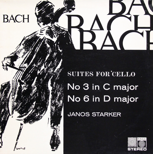 シュタルケルのバッハ/無伴奏チェロ組曲第3&6番 　英SAGA　3746　LP レコード