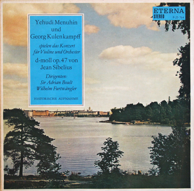 【疑似ステレオ】　メニューイン&ボールト、クーレンカンプ&フルトヴェングラーのシベリウス/ヴァイオリン協奏曲　独ETERNA　3746　LP レコード