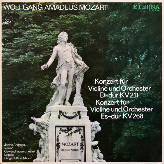 【モノラル】　アンドラード＆マズアのモーツァルト/ヴァイオリン協奏曲第2＆6番  独ETERNA  3746　LP レコード