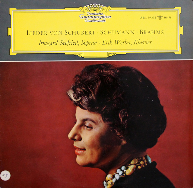 【テストプレス、モノラル】　ゼーフリートのシューベルト、シューマン、ブラームス/歌曲集　独DGG　3746　LP レコード