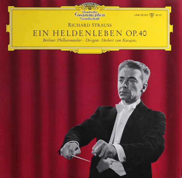 【モノラル】　カラヤンのR.シュトラウス/「英雄の生涯」　独DGG　3801　LP レコード