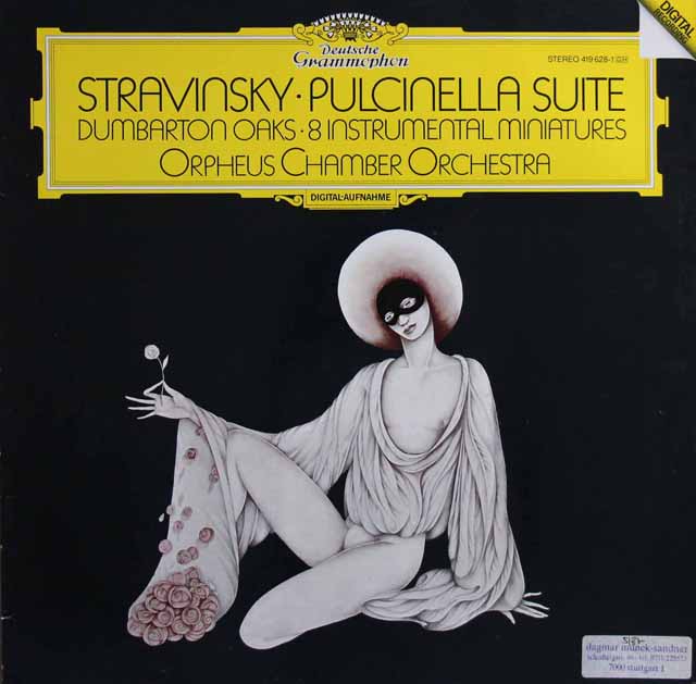 オルフェウス室内管弦楽団のストラヴィンスキー/「プルチネッラ」組曲、ダンバートン・オークスほか　独DGG　3801　LP レコード
