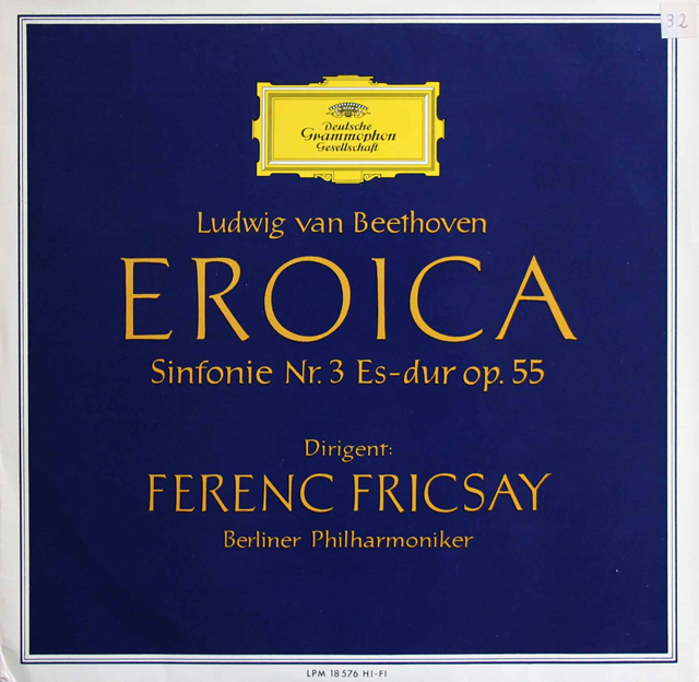 【モノラル】　フリッチャイのベートーヴェン/交響曲第3番「英雄」　独DGG　3802　LP レコード