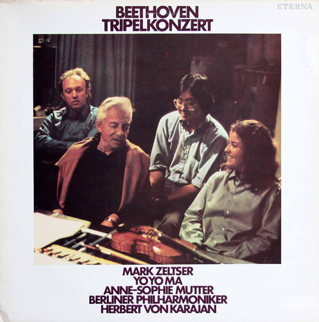 ゼルツァー、ヨーヨー・マ、ムター＆カラヤンのベートーヴェン/三重協奏曲　独ETERNA　3802　LP レコード