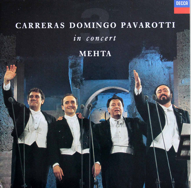 カレーラス、ドミンゴ、パヴァロッティ 3大テノール/世紀の競演　独DECCA　3802　LP レコード