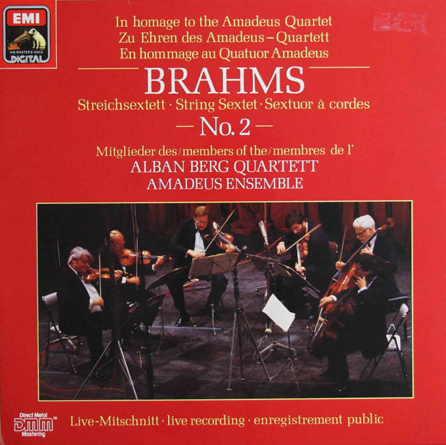 アルバン・ベルク四重奏団&アマデウス・アンサンブルのブラームス/弦楽六重奏曲第2番ほか　独EMI　3802　LP レコード