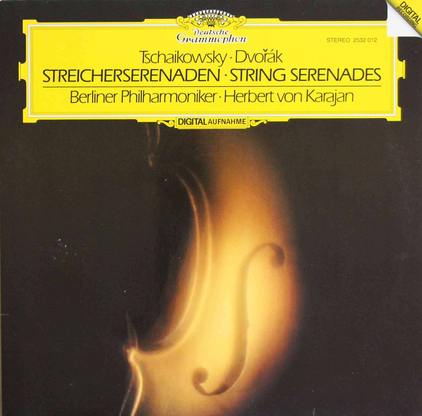 カラヤンのチャイコフスキー、ドヴォルザーク/弦楽セレナーデ　独DGG　3803　LP レコード