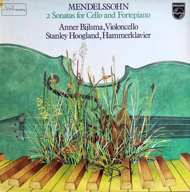 ビルスマ&ホッホランドのメンデルスゾーン/チェロソナタ第1&2番　蘭PHILIPS　3803　LP レコード