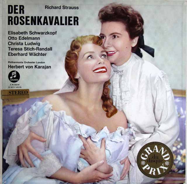【独最初期盤】　カラヤンのR.シュトラウス/「ばらの騎士」全曲　独Columbia　3803　LP レコード