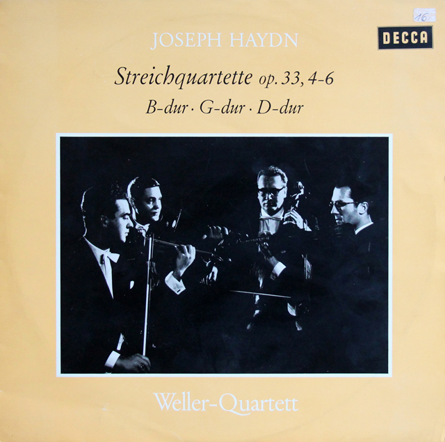 ウェラー四重奏団のハイドン/弦楽四重奏曲第40~42番　独DECCA　3803　LP レコード