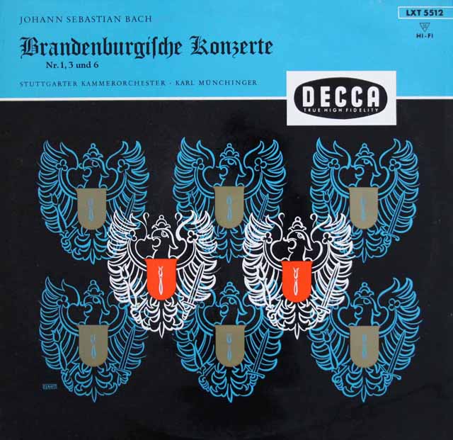 【モノラル】　ミュンヒンガーのバッハ/ブランデンブルク協奏曲全集　独DECCA　3803　LP レコード