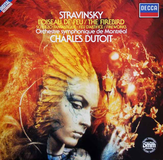 デュトワのストラヴィンスキー/バレエ音楽「火の鳥」ほか　独DECCA　3804　LP レコード