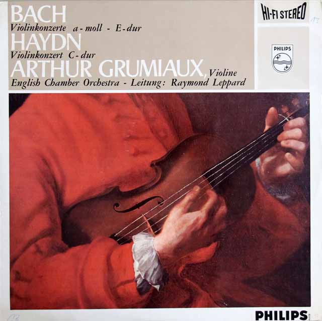 グリュミオー、レッパードのバッハ、ハイドン/ヴァイオリン協奏曲集　蘭PHILIPS　3804　LP レコード
