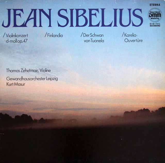 ツェートマイヤー、マズアのシベリウス/ヴァイオリン協奏曲ほか　独ETERNA　3804　LP レコード