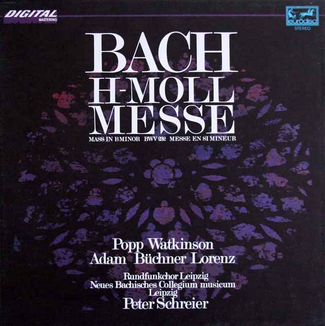 シュライアーのバッハ/ロ短調ミサ　独eurodisc　3804　LP レコード