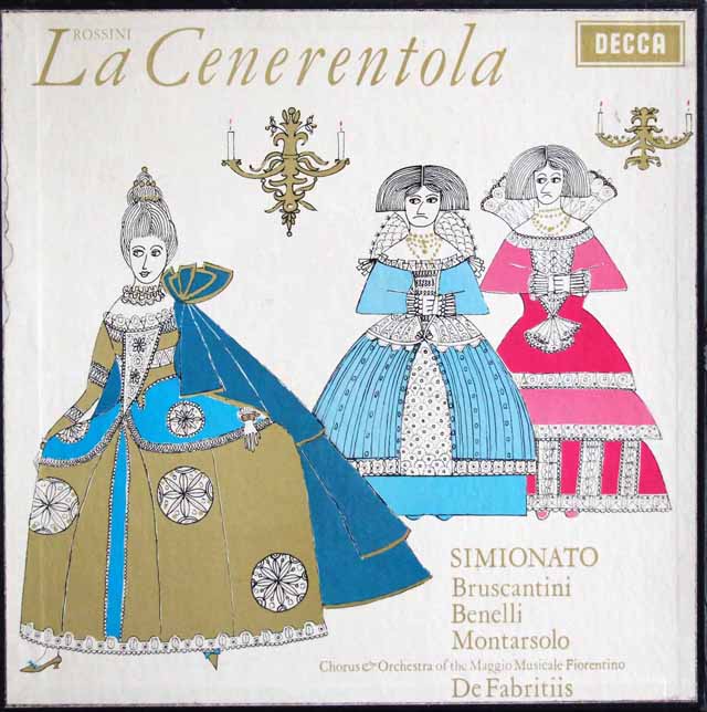 シミオナート、ファブリティースのロッシーニ/「チェネレントラ」（シンデレラ）全曲　英DECCA　3804　LP レコード