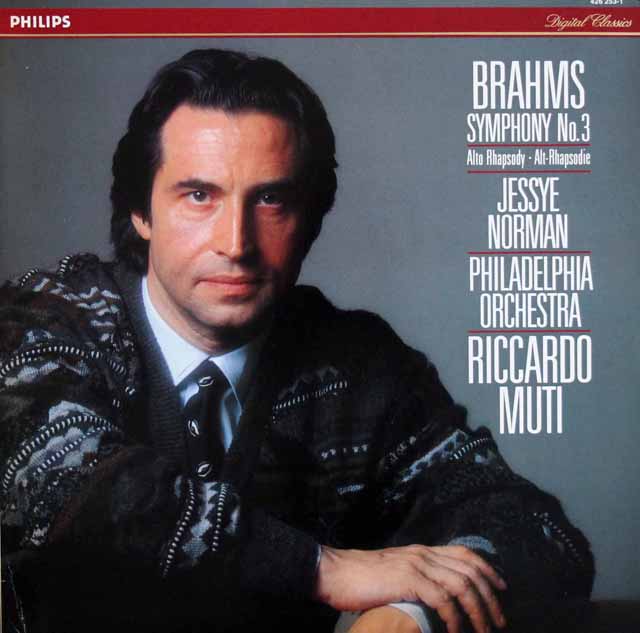ムーティのブラームス/交響曲第3番、アルト・ラプソディ　蘭PHILIPS　3805　LP レコード