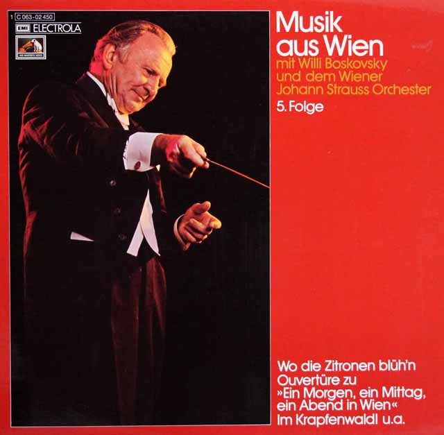 ボスコフスキーのウィーンの音楽　第5集　独EMI　3805　LP レコード