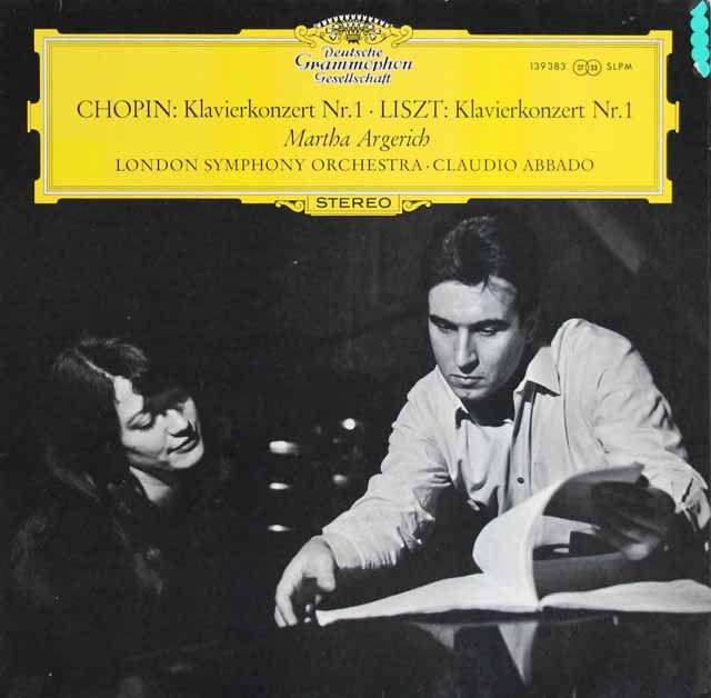 アルゲリッチ、アバドのショパン、リスト/ピアノ協奏曲　独DGG　3805　LP レコード