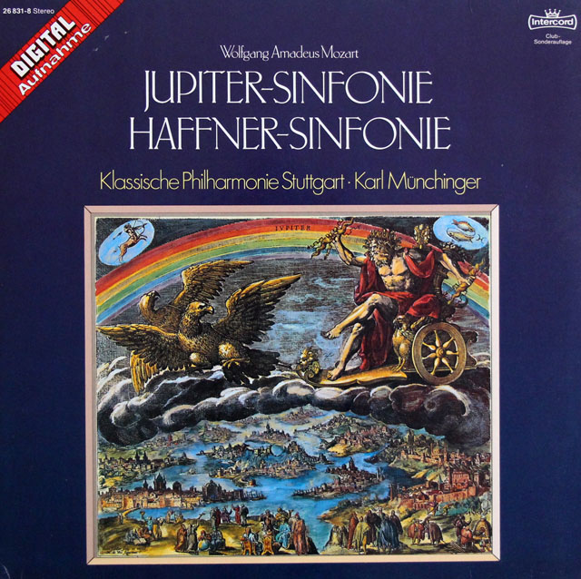 ミュンヒンガーのモーツァルト/交響曲第41番「ジュピター」、第35番「ハフナー」　独Intercord　3806　LP レコード