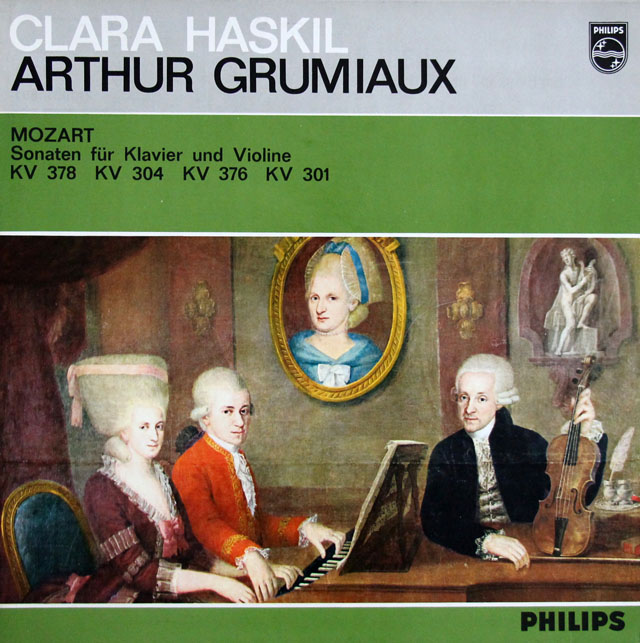 グリュミオー、ハスキルのモーツァルト/ヴァイオリンソナタ集　蘭PHILIPS　3806　LP レコード