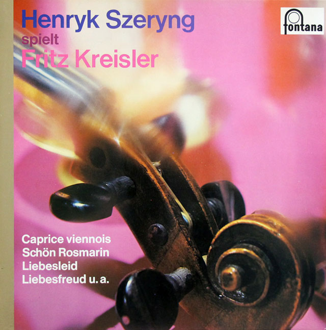 シェリング、クライスラーを弾く　蘭fontana　3806　LP レコード