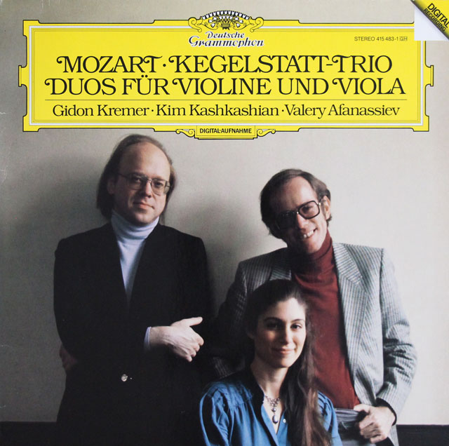 クレーメル、カシュカシャン、アファナシエフのモーツァルト/「ケーゲルシュタットトリオ」三重奏曲ほか　独DGG　3806　LP レコード