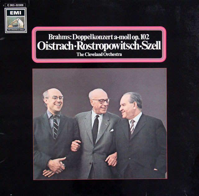 オイストラフ、ロストロポーヴィチ、セルのブラームス/二重協奏曲　独EMI　3806　LP レコード