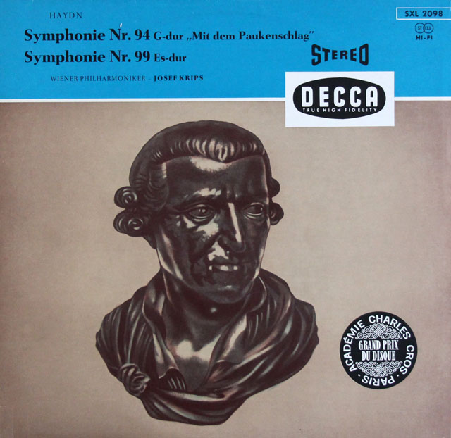 【独最初期盤】クリップスのハイドン/交響曲第94番「驚愕」、第99番　独DECCA　3807　LP レコード